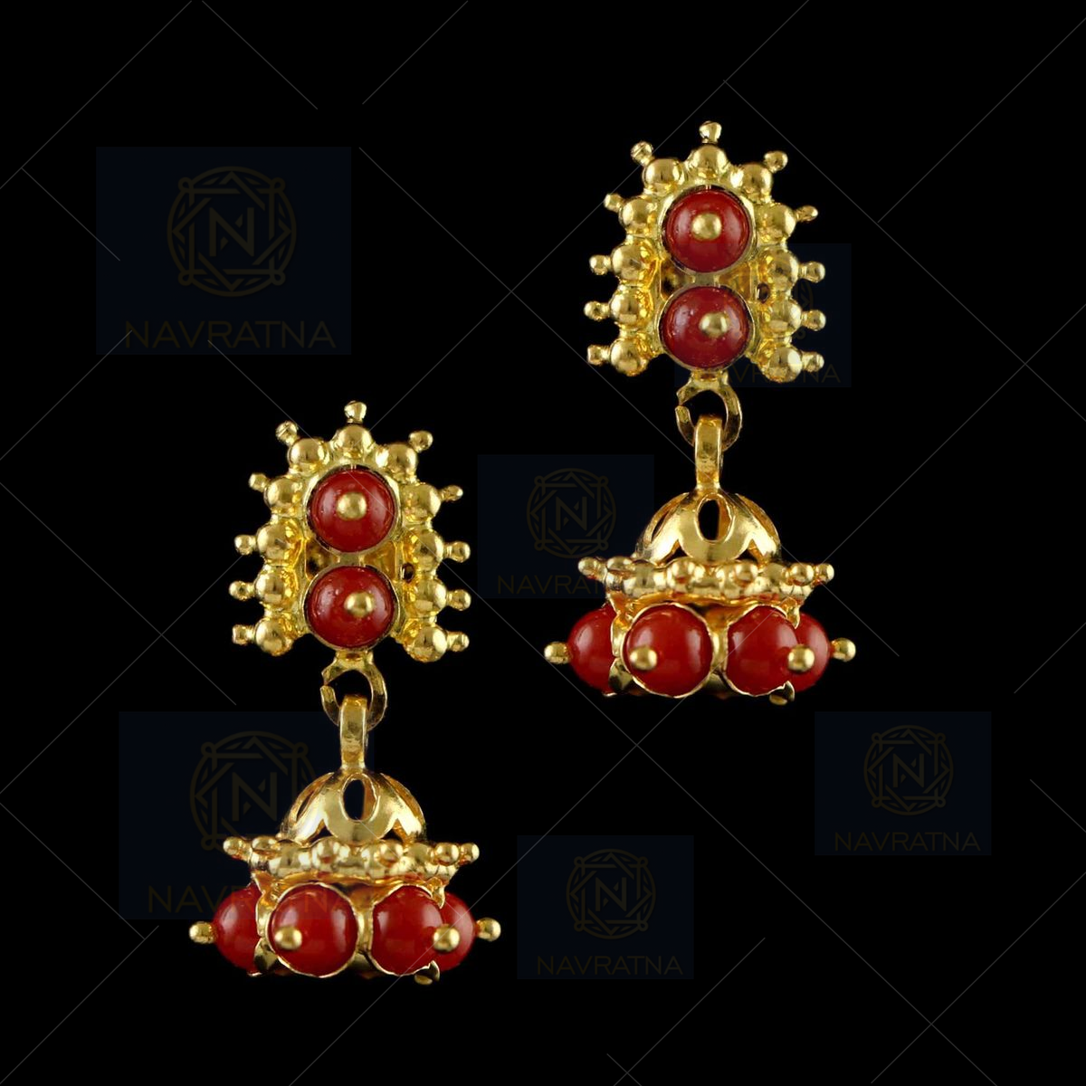 Golden Kundan Stone Studded Earinngs 124JW24