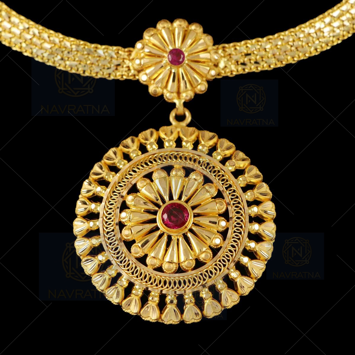 Gold jigani necklace sale