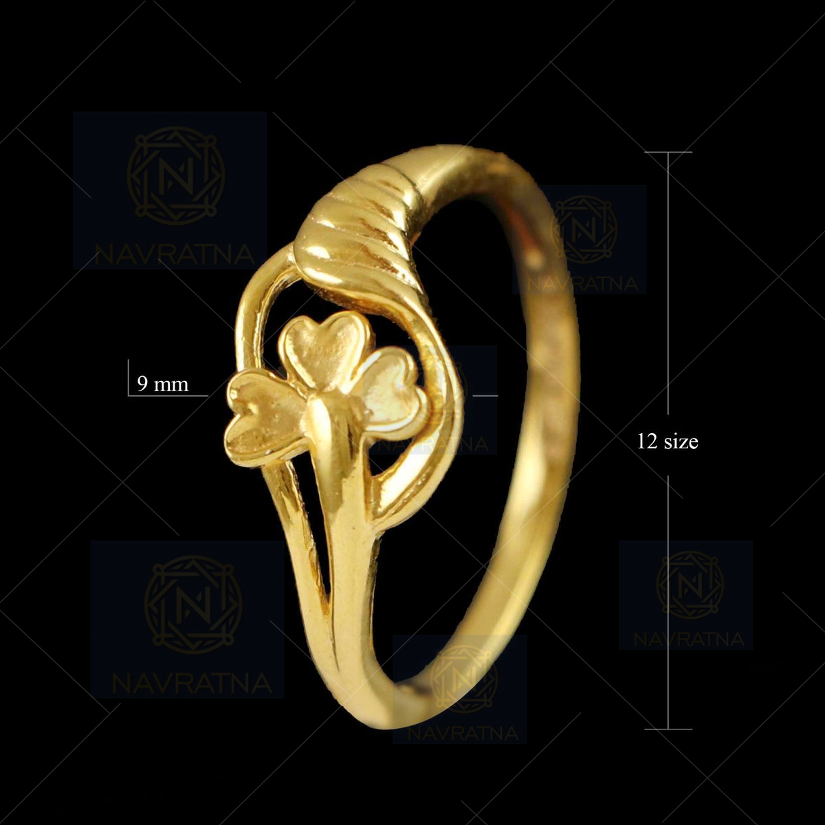 Buy quality 22k gold leaf rodium exclusive casting ring in Ahmedabad