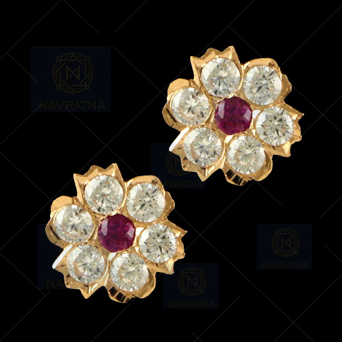 Gleaming 22K Gold Stud Earrings