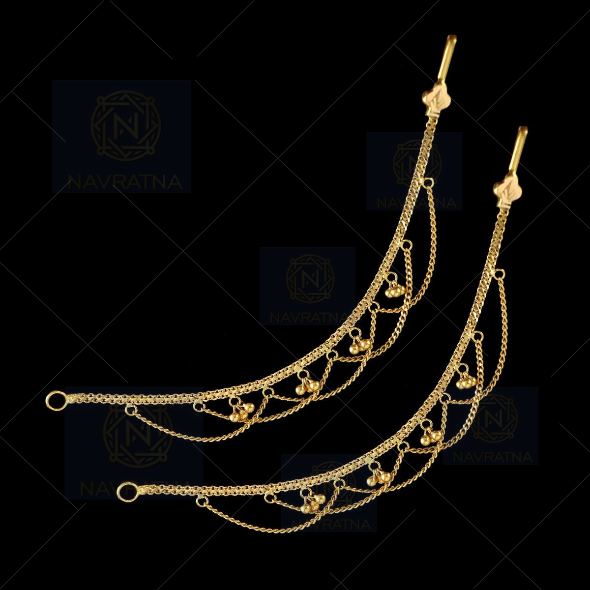 Golden Beads Extender Chain / Golden beads Earring Chain/ Earring Exte –  AryaFashions