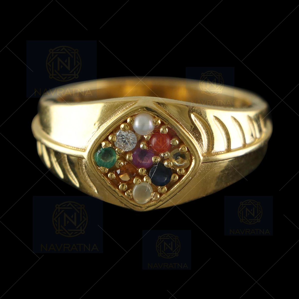 Noble Elegance: The Asp Silver Nagas Men's Navaratna Ring 40650959