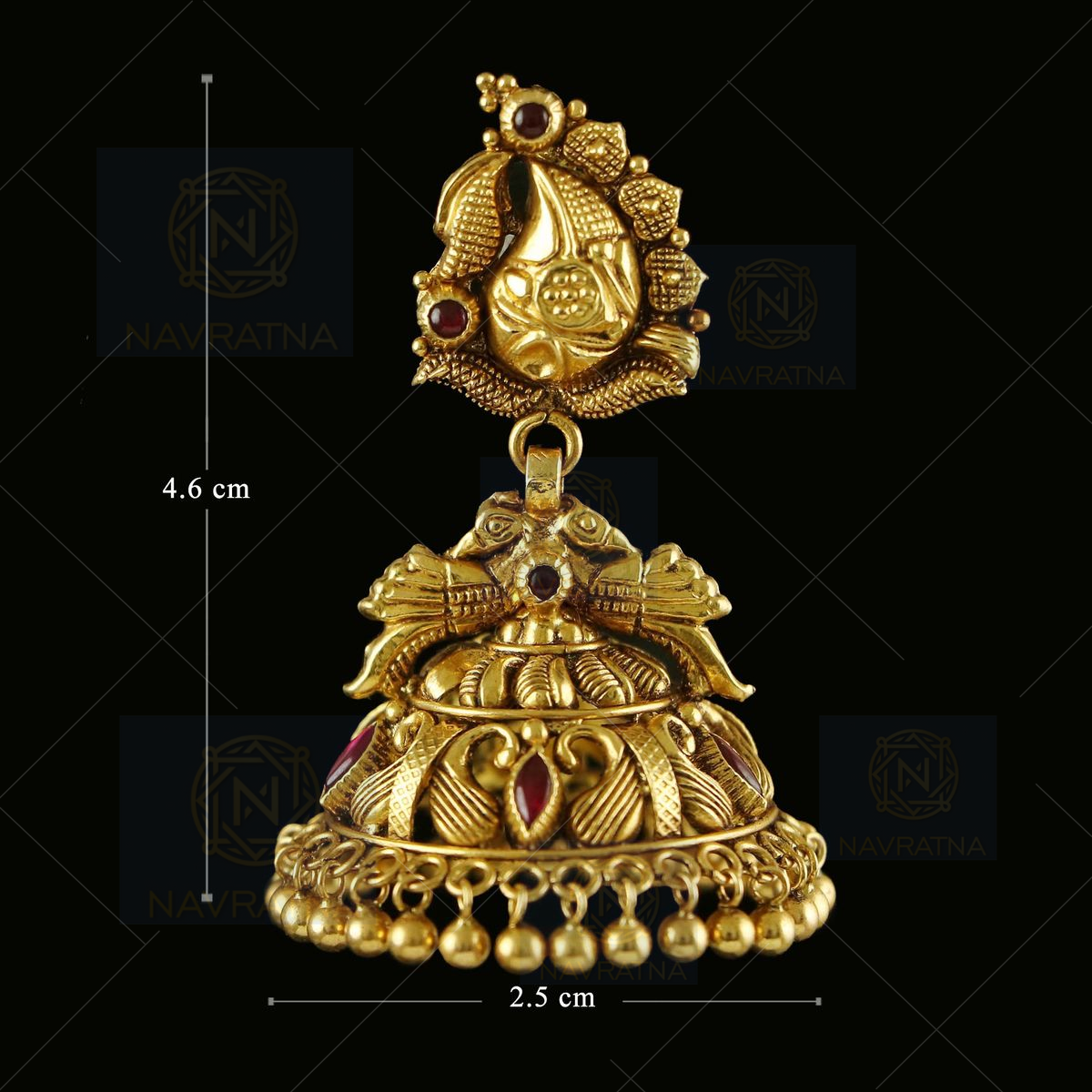 Small Gold Plated Filigree Jhumka/ Jimikki Earrings Online|Kollam Supreme