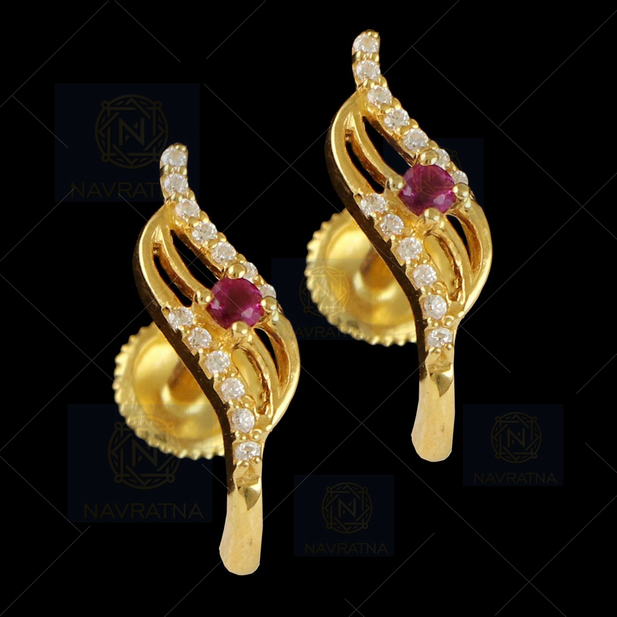 Flipkart.com - Buy SSFJ One Gram Gold stone J type Jimikk iEarrings Copper Stud  Earring Online at Best Prices in India