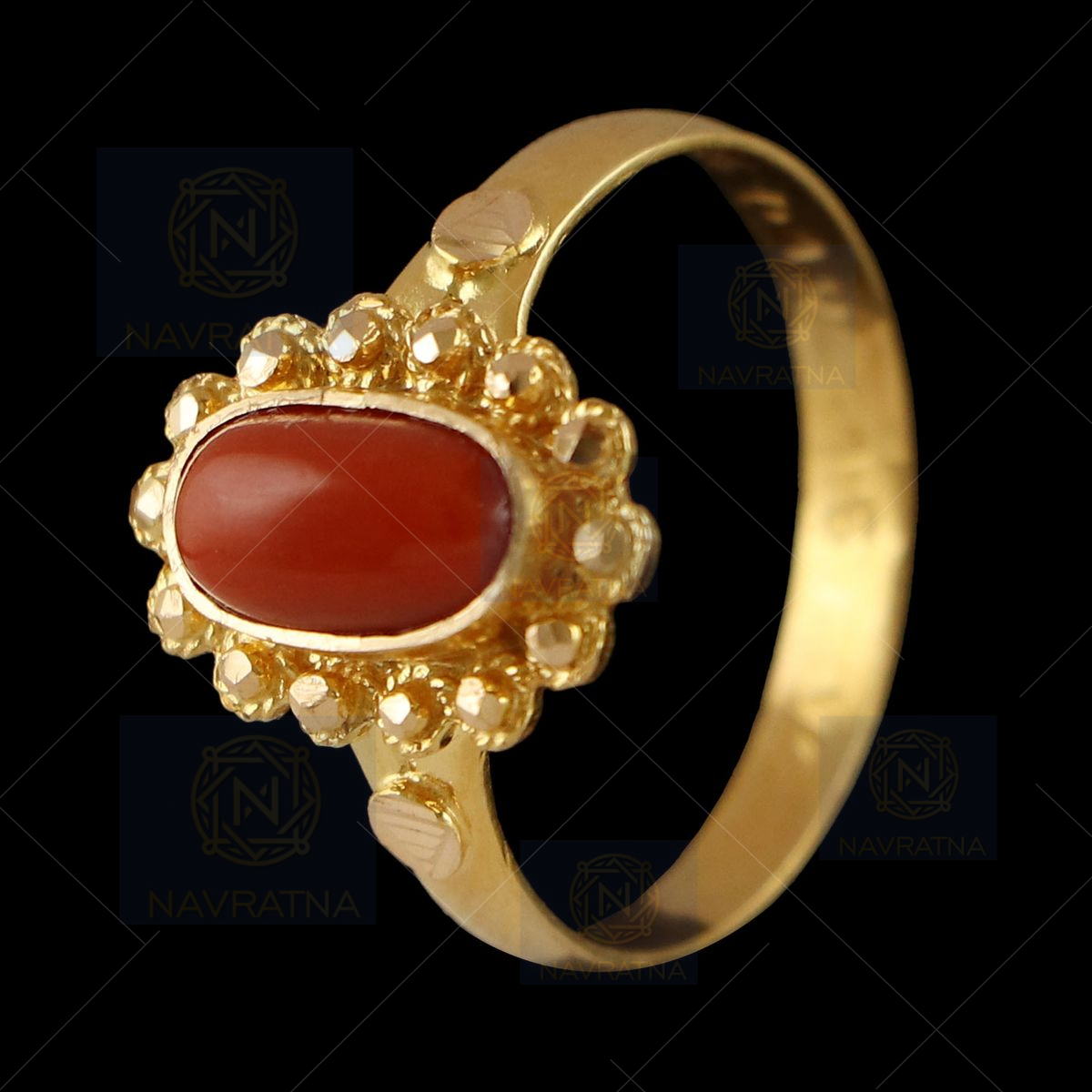 925 Oxidised Silver Double Coral Ring For Ladies - Silver Palace