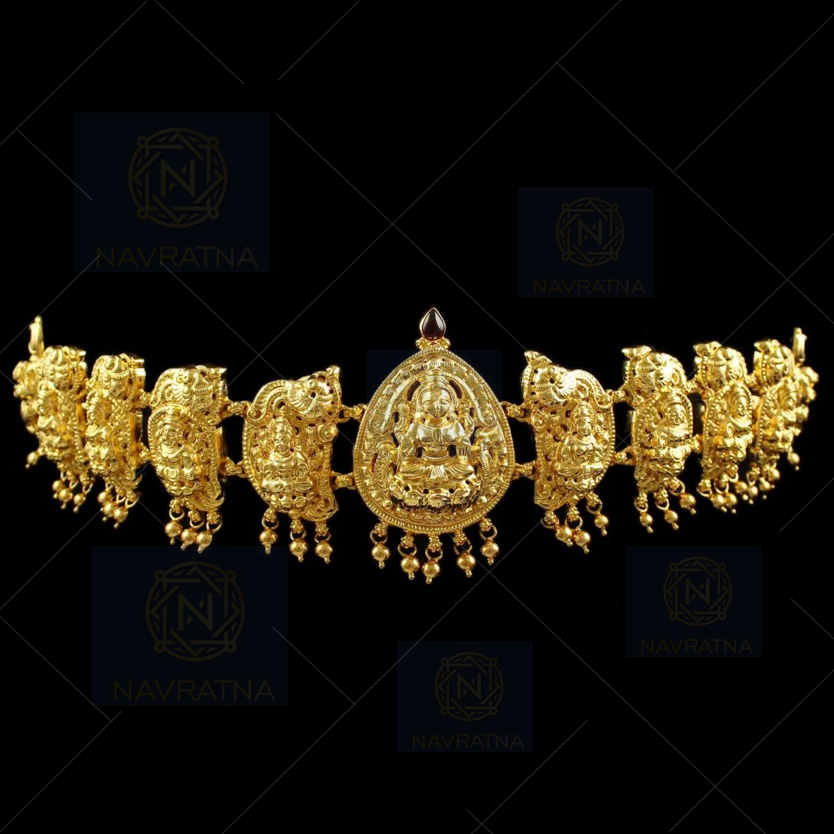 Silver vaddanam clearance with gold coating