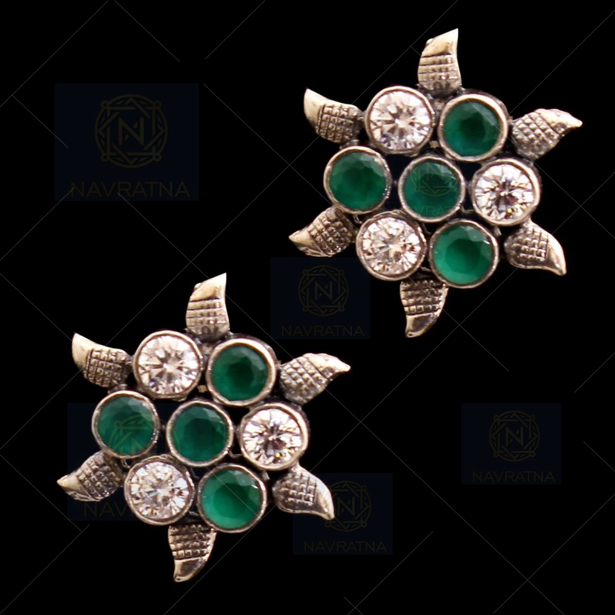 Indian Mores Green Hanging Jhumki Earrings - Indian Mores