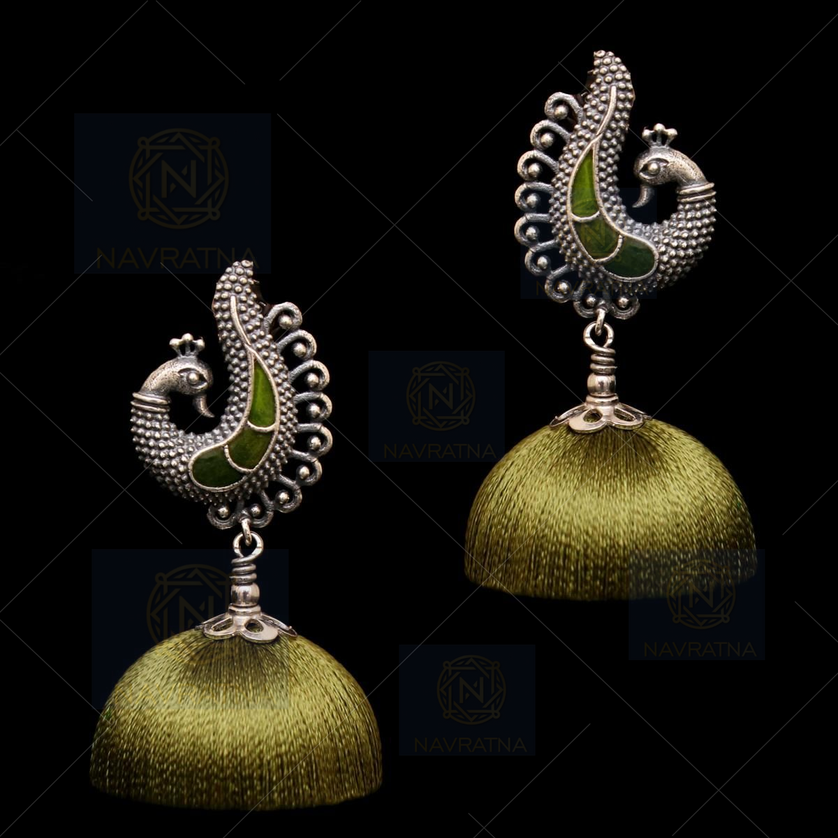 Silver/Black Oxidised Jhumka Earrings, For Ca, Size: Free at best price in  New Delhi